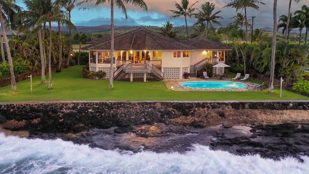 Poipu House | Honu Lani - Oceanfront Home with Pool and Amazing Views!