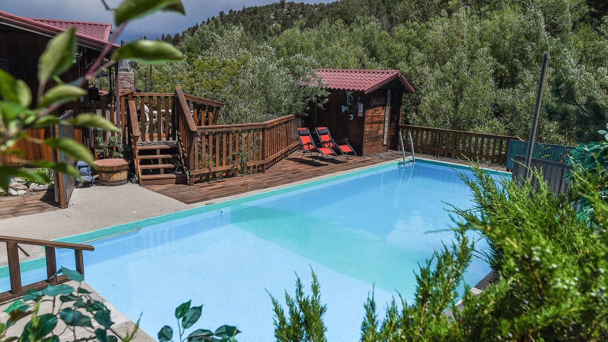 Nathrop House | Hot Springs Private Swim Pool, Private Soaking Pool, Chalk Creek Frontage