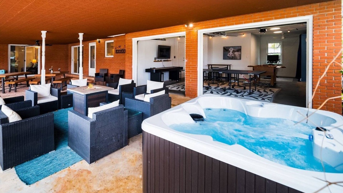 Johnson City House | Hot Tub, Fire Pit, Game Room, Block to Main St!