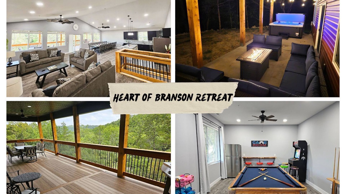 Branson House | HotTub/PoolTable/Arcade/FirePit/Games/InTown/EVCharger