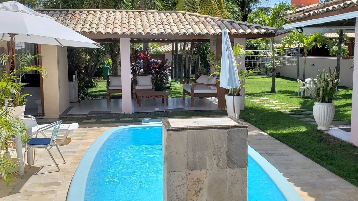 Jenipabu House | ⭐🌴 House in Guarajuba, 3 Bedrooms with Pool, 150m from the Sea