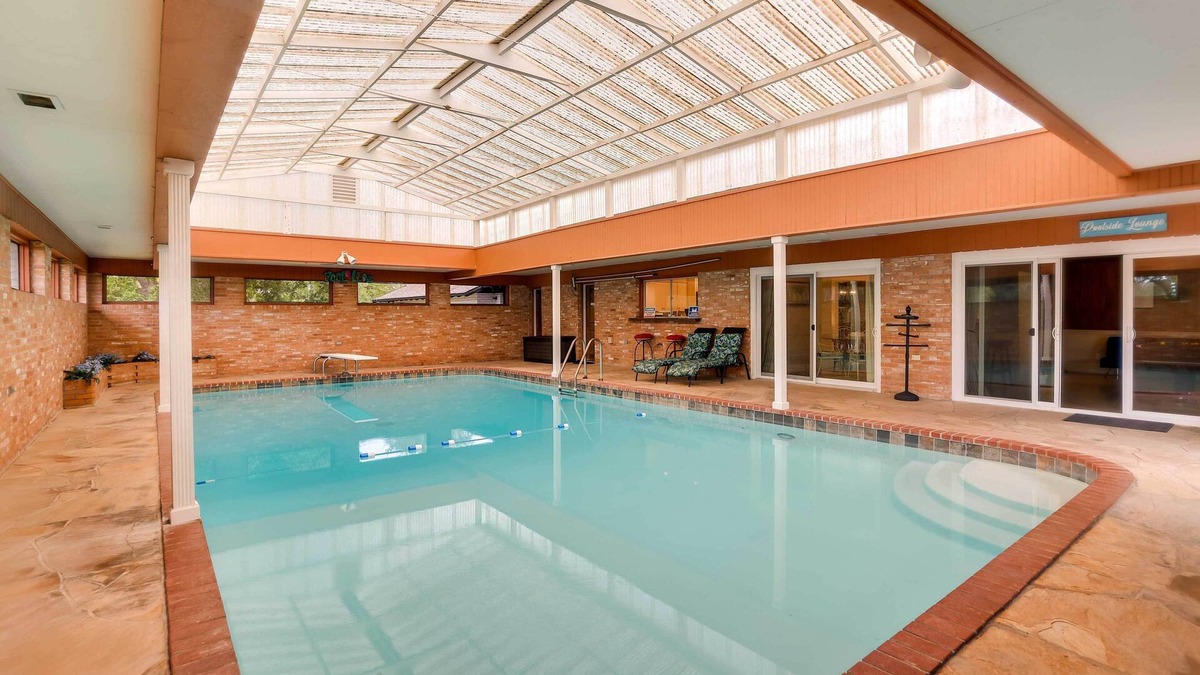 Hitchcock House | Indoor Pool: Peaceful Oasis in Hitchcock!