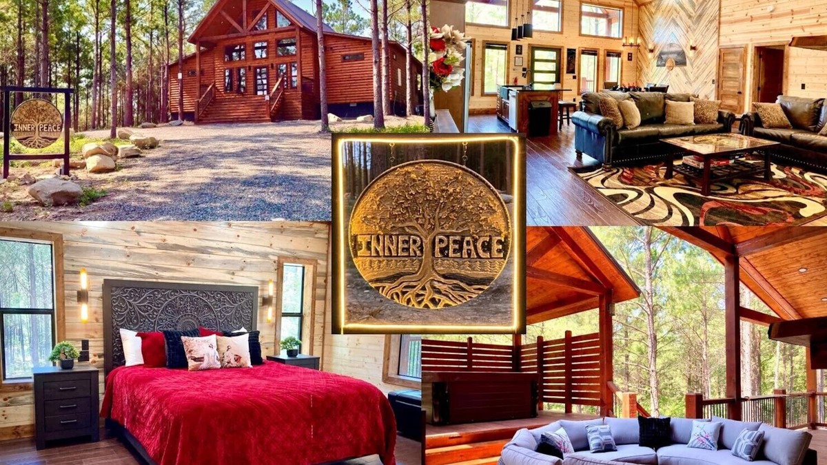 Pickens Cabin | INNER PEACE Luxury Cabin: XL Hot Tub 2Firplaces