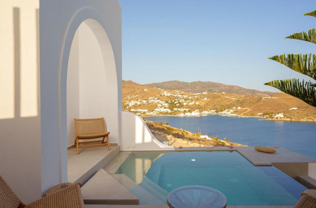 Ios Town Villa | Ios Seaside house with sunset view and small pool