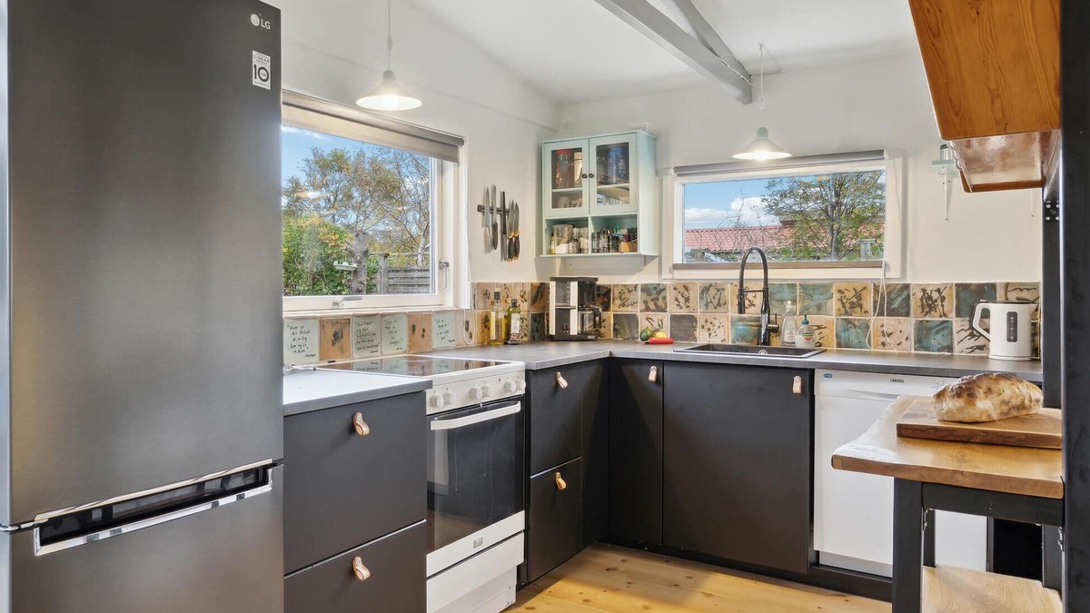 Store Fuglede House | Just a short walk from the sandy beach, this practical vacation home welcomes you.