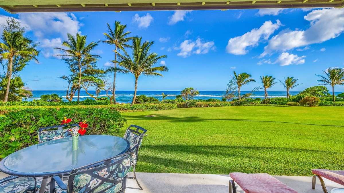 Lihue Condo | Kaha Lani Resort #119, Oceanfront, Steps to Beach, Free Wifi and Parking