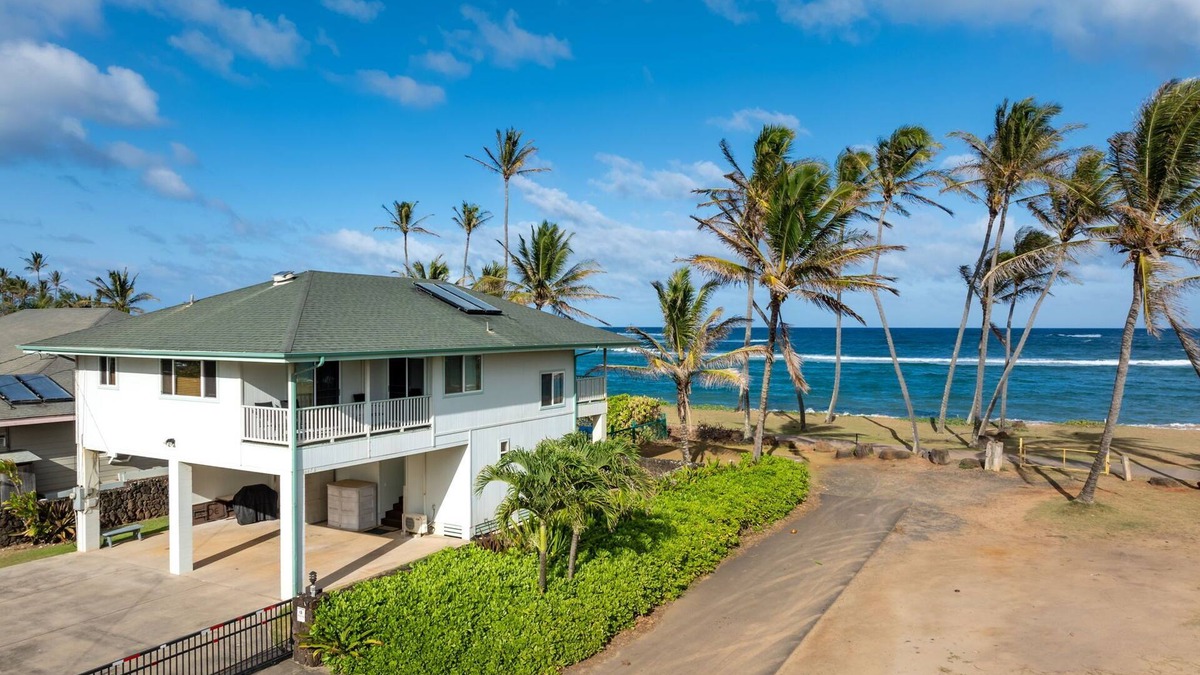 Kapaa House | Kapaa by the Sea TVNC #1312, Beachfront, AC, Walk to Town, Sunrise Views