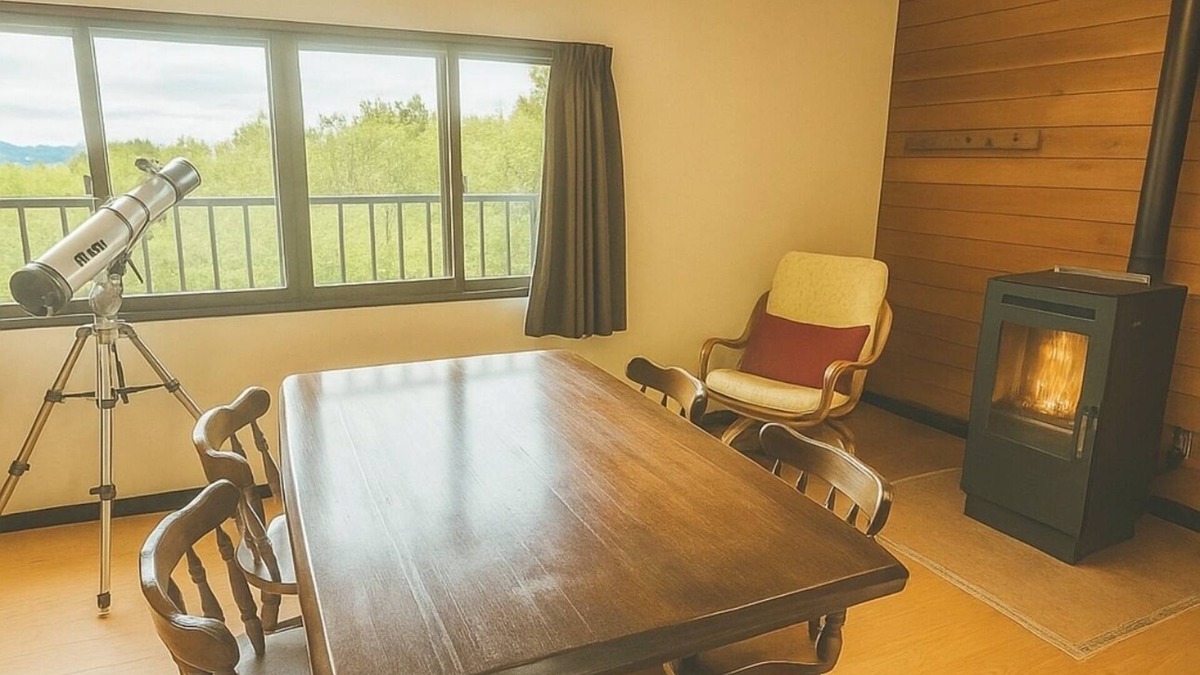 Kusatsu Onsen House | Kusatsu Onsen hot spring bath with free-flowing hot-spring water! 5 minutes by car to Yubatake! Projector for unlimited movie watching! Indoor barbecue available! A rental villa overlooking the great outdoors where you can relax while watching a real fire