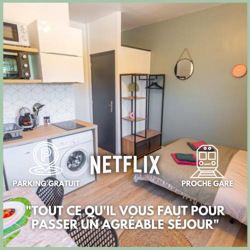Anzin Apartment | L'Exotique - Parking I Netflix I Gare I WIFI TRÈS HAUT DÉBIT - Calme & Cosy