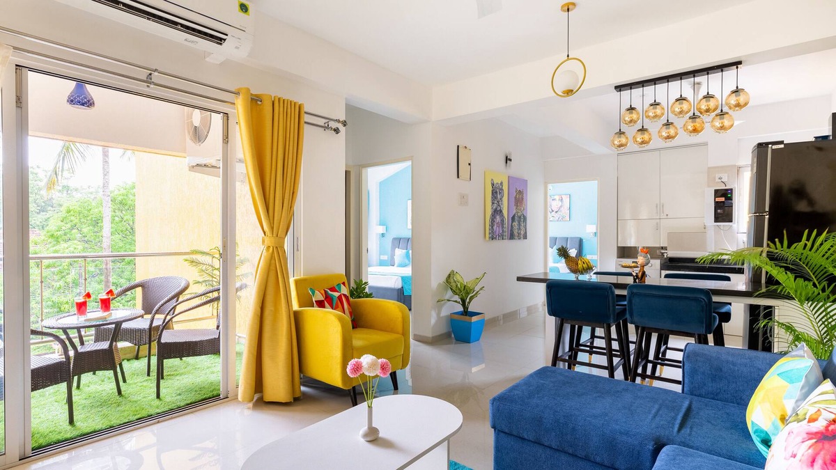 Anjuna Apartment | LA'VIDA BY ALOHAGOA! Stunning 2BHK apartment with pop art décor, 3 balconies