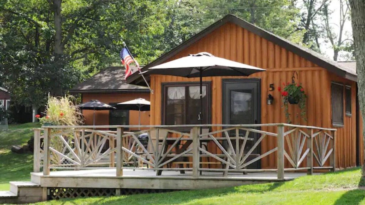 West Branch Cabin | Lake Front Log Cabin 5 with a Great Deck- ATV Friendly!