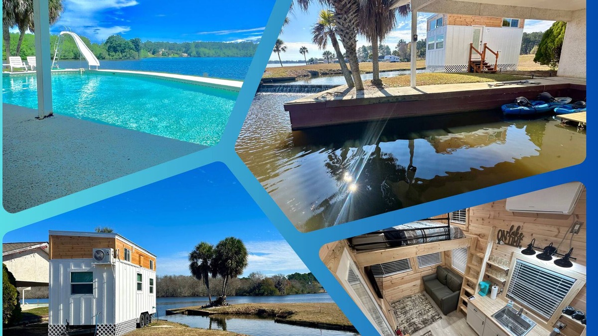 Douglas Cabin | Lake Life Tiny House located on top of the water - Pool - 3 Kayaks - Beautiful!