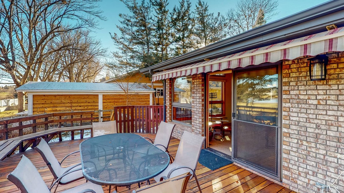 Greeley House | Lake-view home with gas fireplaces, inviting deck & dog-friendly yard