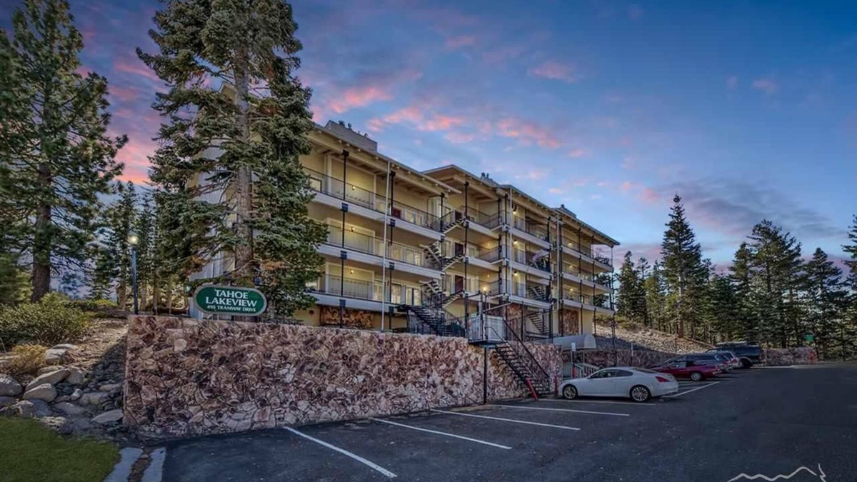 Tahoe Village Condo | Lake View with ski lifts at the parking lot. Upper unit with good views.