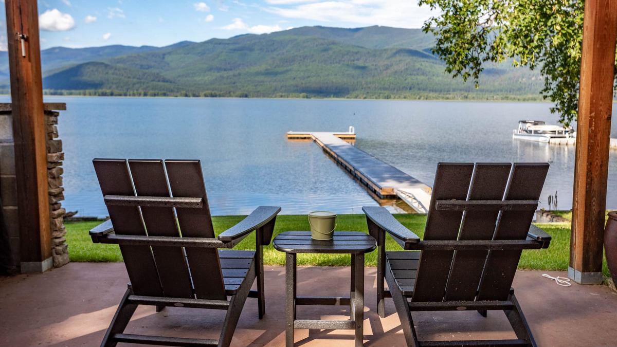 Bigfork House | Lakefront access to Swan Lake w/fireplace, firepit & stunning views - Swan Lake Lodge