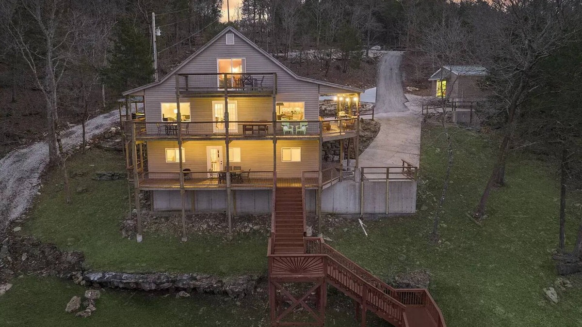 Kimberling City House | Lakefront Access with Tiki Bar, Hot Tub, Kayaks, and Stand Up Paddleboards