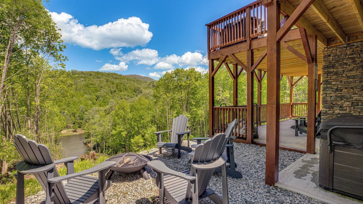 Elk Park Cabin | Lakefront Cabin in Elk Park w/Hot Tub & Mtn Views