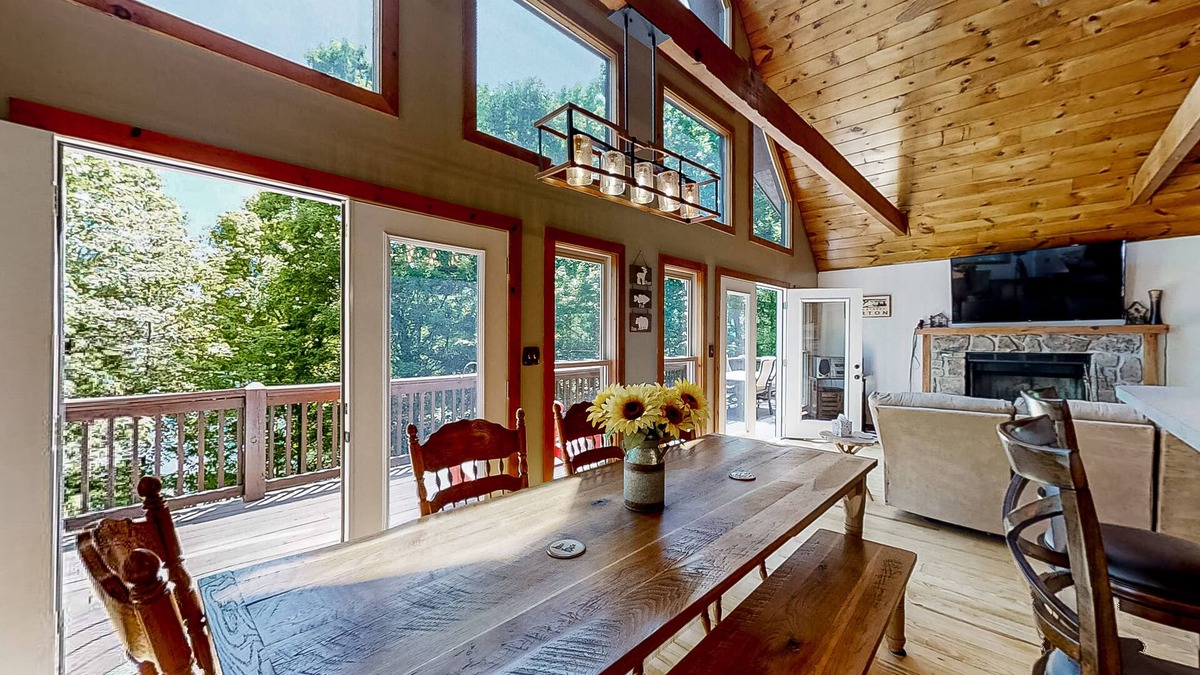 Tazewell Cabin | Lakefront home - dog-friendly, private dock, two fireplaces, and central AC
