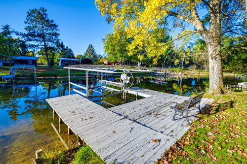 Nekoosa House | Lakefront Nekoosa Home Private Beach and Boat Dock!