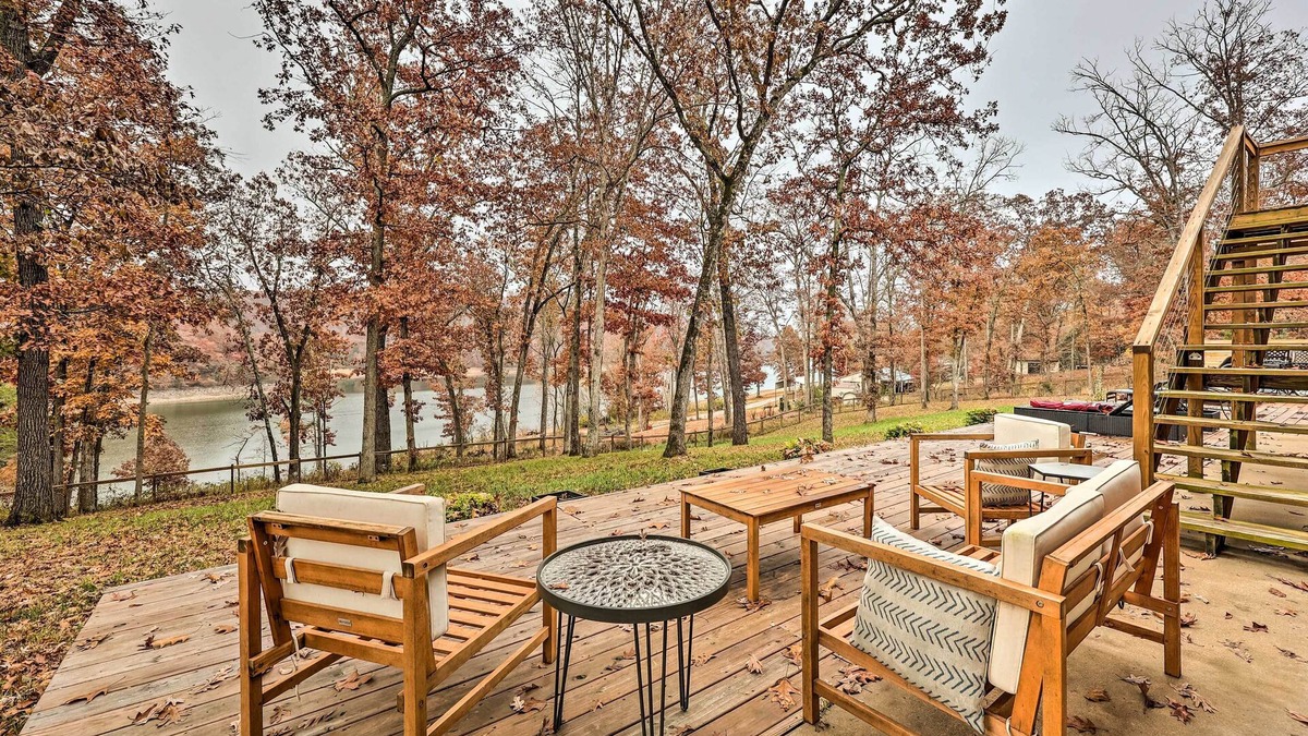 Rogers House | Lakefront Rogers Getaway w/Hot Tub & Deck!