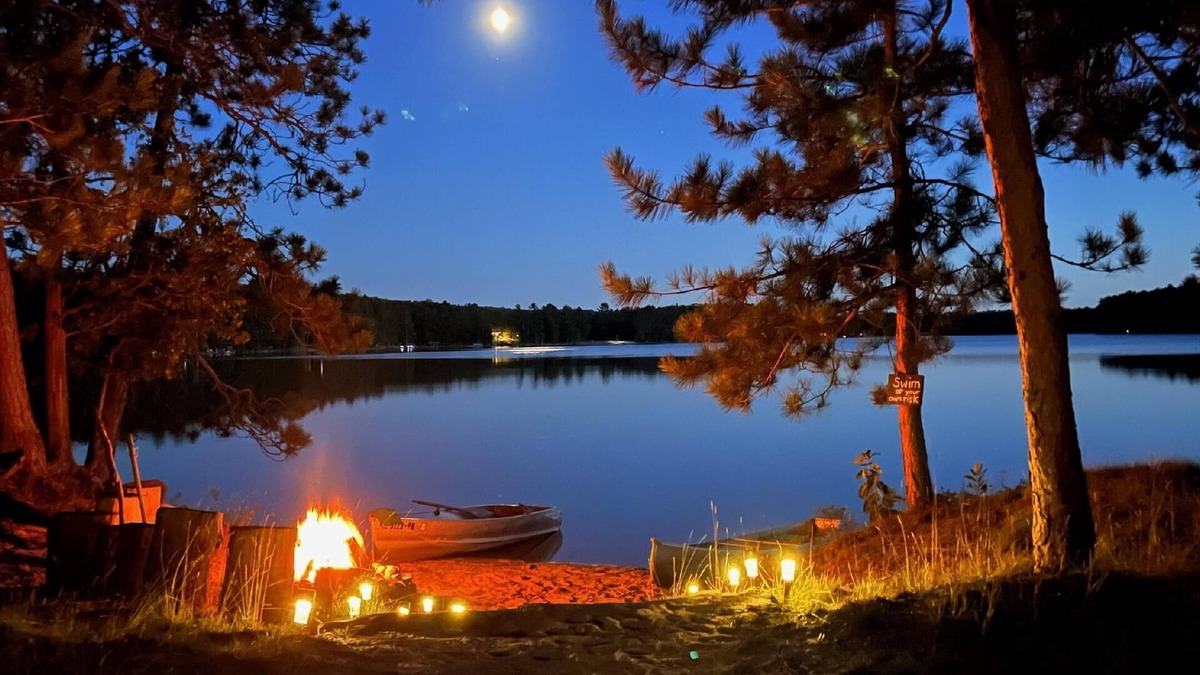 Frederic House | Lakefront-Semi Rustic Cabin-8.5 acres. Woods and lake, nature at its finest!