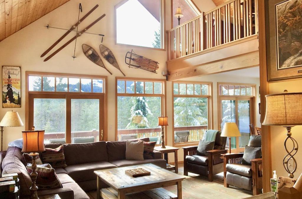 Sagle House | Larchwood Lodge with Lake View, Salt Water Hot Tub and Hiking Trails on 20 acres