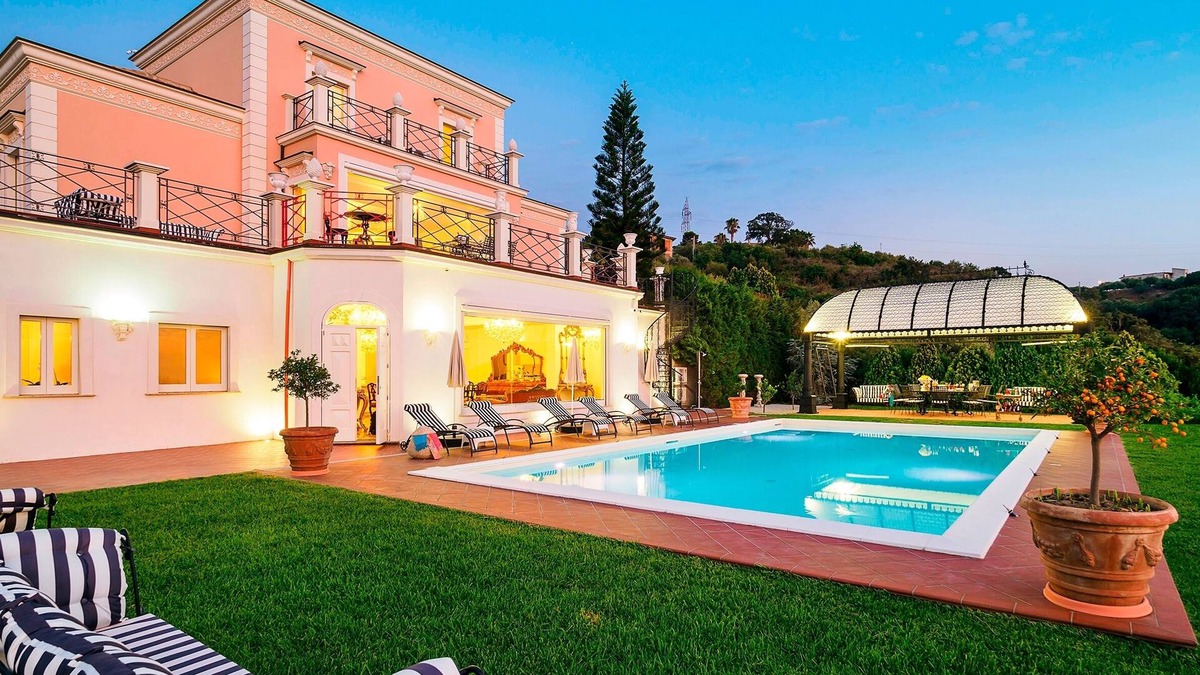 Capo d'Orlando Villa | Large luxury Sicily villa to rent on Tyrrhenian coast and near beach, pool, AC, sea views, Wi-Fi, walk to town