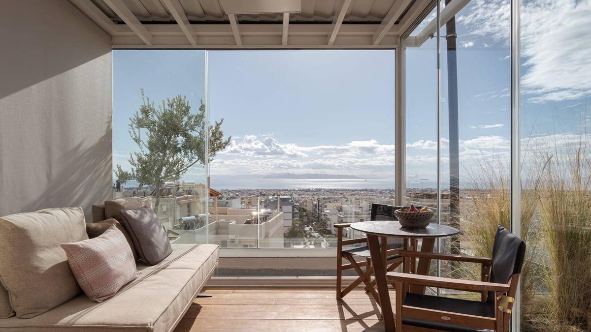 Glyfada Villa | Lavish Athens Penthouse | Skyview Retreat | 1 Bedroom | Private Roof Deck &.