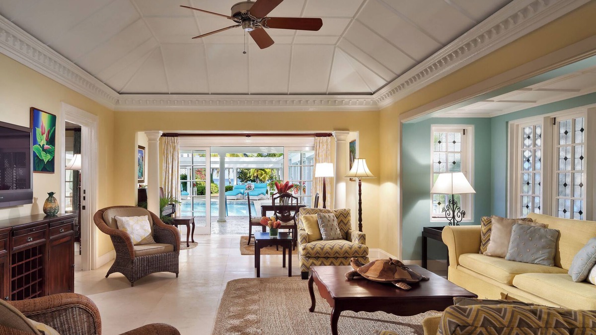 Montego Bay Condo | Located in Founders Cove | Living room Balcony or patio | Semi-private pool