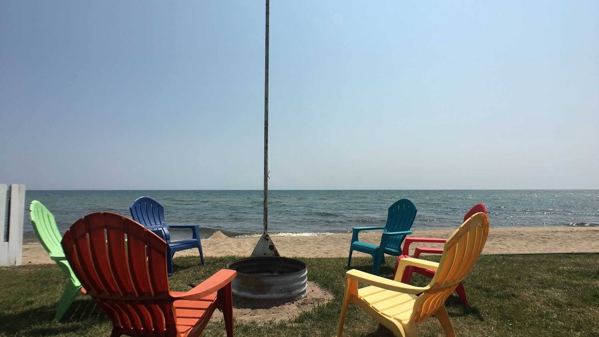 East Tawas House | Located on Lake Huron Sandy Beach! Home sleeps up to 9!