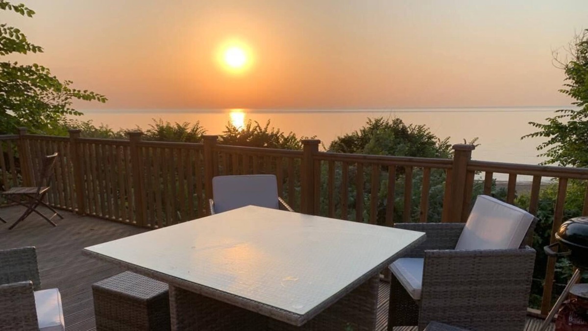 Corton Cabin | Lodge with decking and sea views at Azure Seas Park in Suffolk ref 32212OG