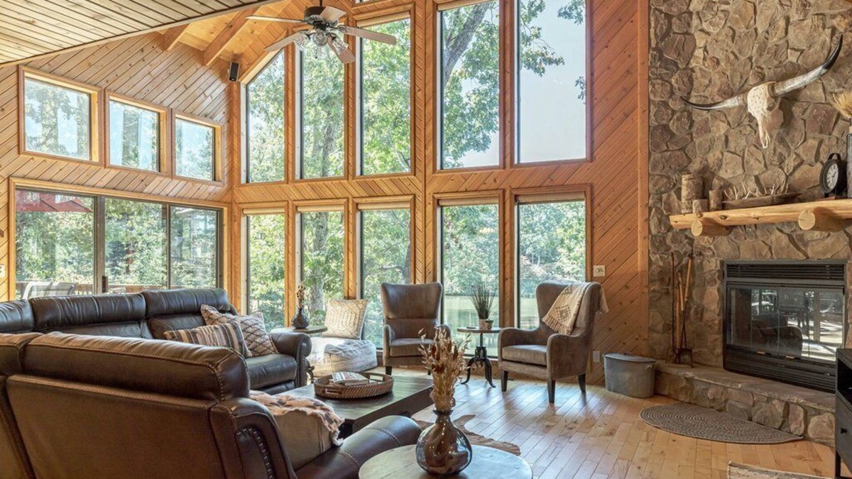 Innsbrook Ski Chalet | Longhorn Lakeside Chalet by Sarah Bernard, Private Dock and Fire Pit