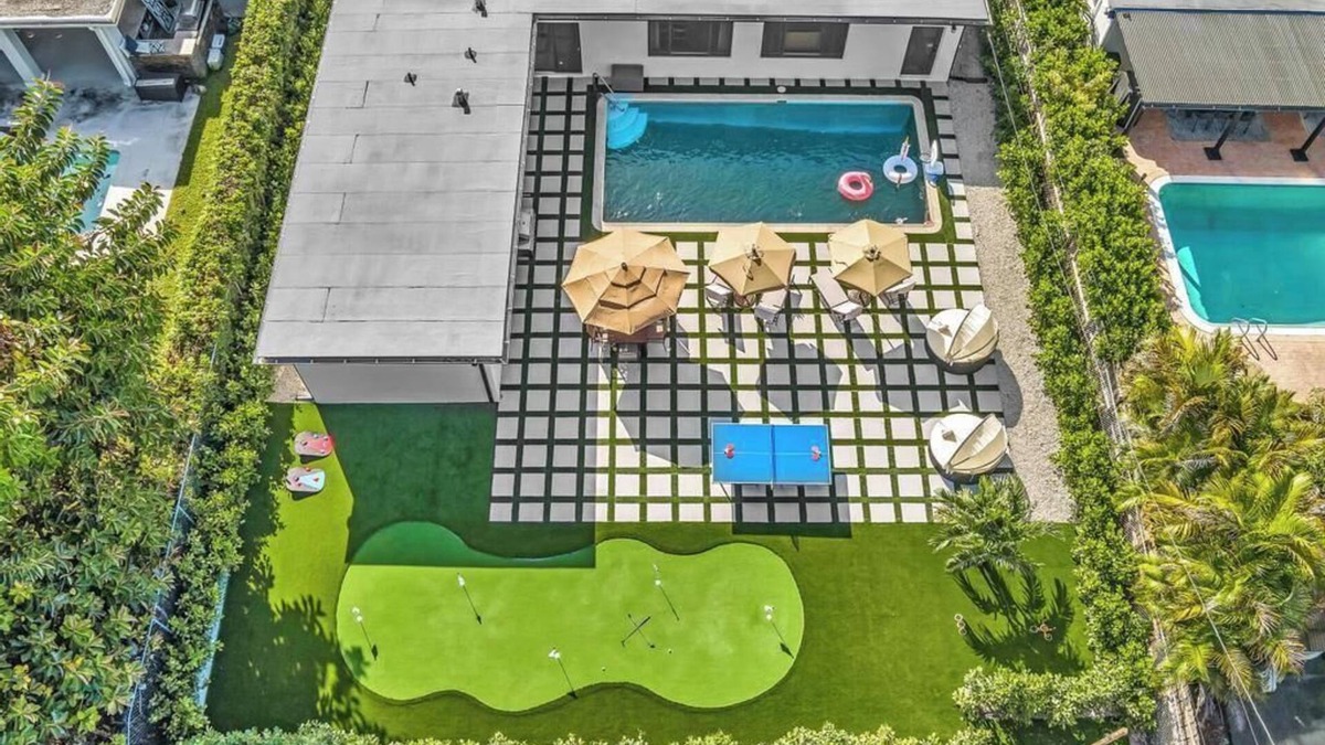 Hollywood Hills House | Lux Modern Villa w/Pool, Gym, Game Room, and Mini Golf, Near Beach and Casino