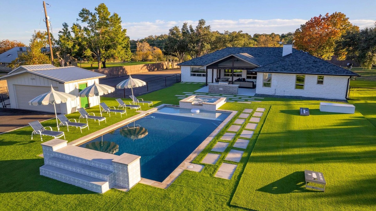 Dripping Springs House | Luxe Modern Escape | Resort Backyard w/Pool, Hot Tub, Court & Kid Friendly Fun!
