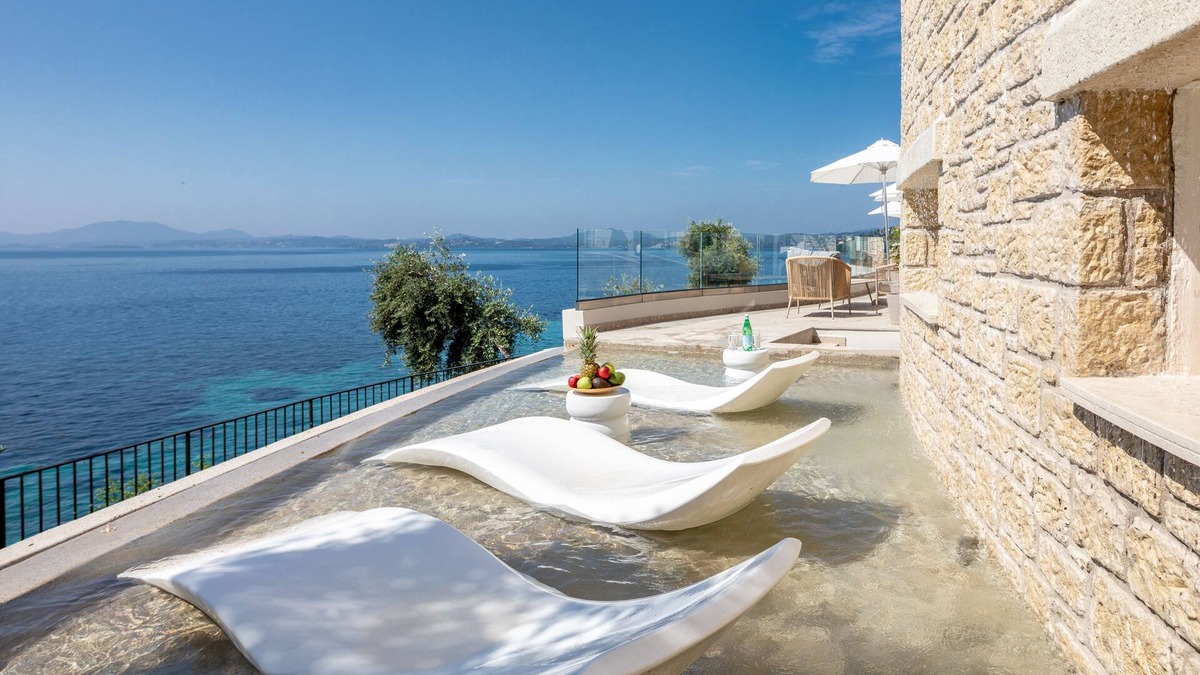 Barbati Villa | Luxurious Villa with seafront view and infinity pool