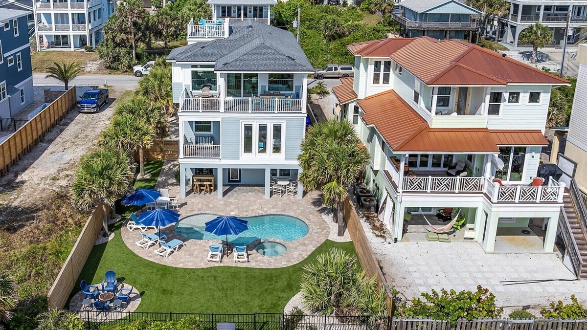 Butler Beach House | LUXURY 5BR OCEANFRONT, HEATED POOL, LARGE GAME ROOM, FIREPIT, ROOF DECK!