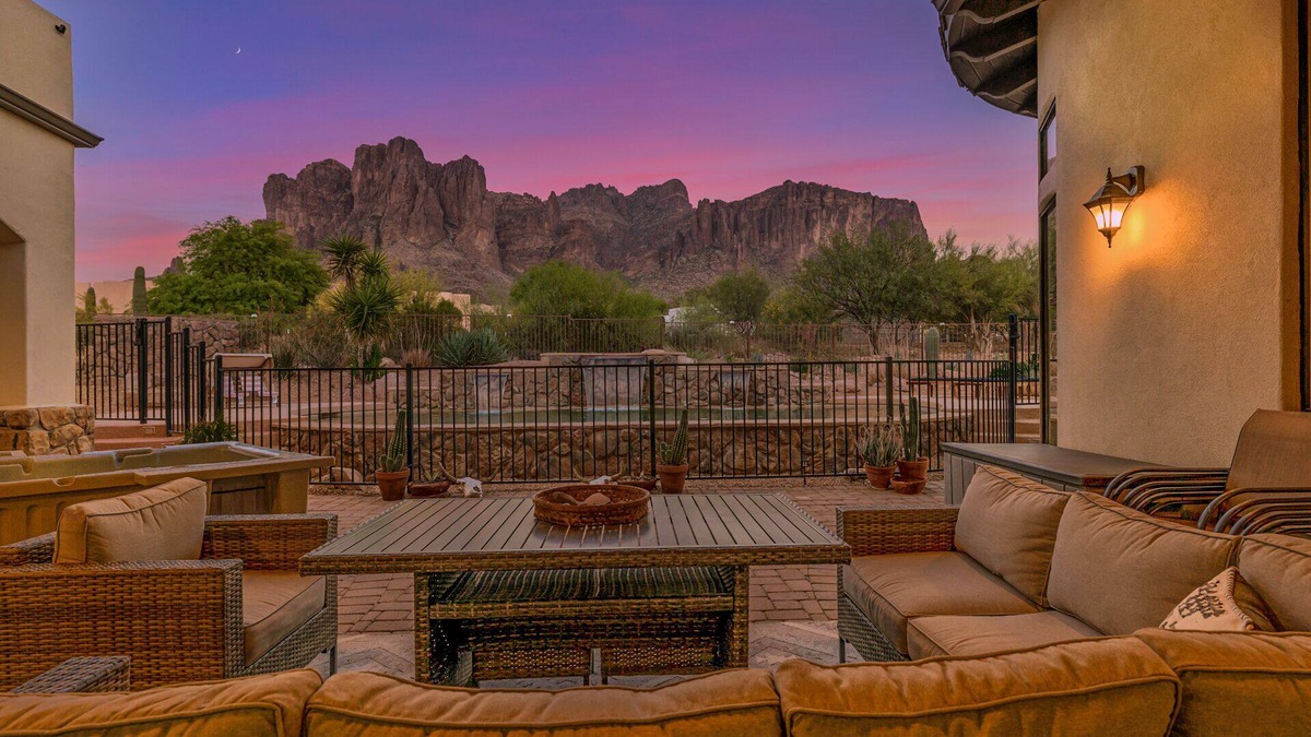 Apache Junction House | Luxury Desert Retreat Home in the Superstition Mountains with Heated Pool