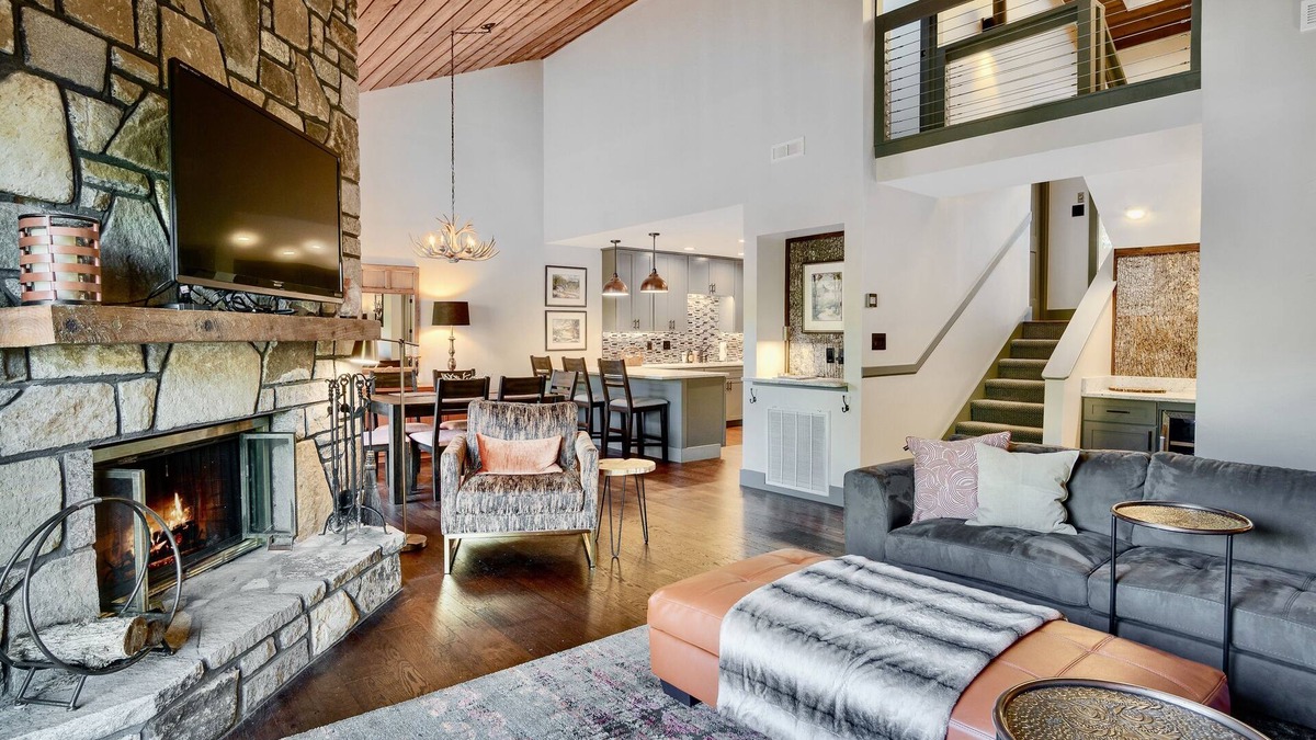 Sapphire House | Luxury Lakefront Gem with vibrant fall foliage and panoramic lake views