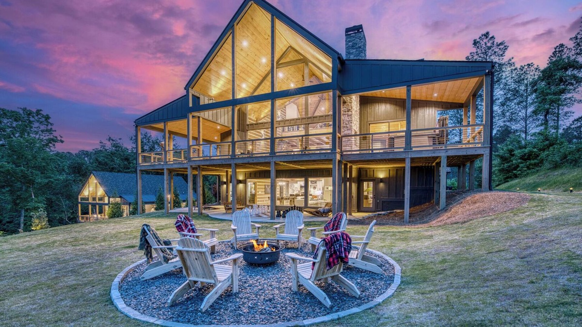 Ellijay Cabin | Luxury Mountain Retreat with Hot Tub, Sauna, and Theater