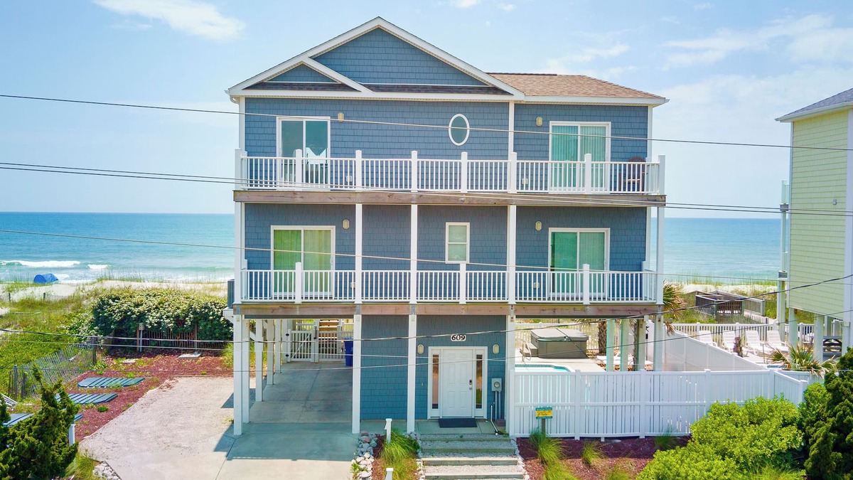 Emerald Isle House | Luxury Oceanfront Home: Private Pool, Elevator Access, Game Room & More!
