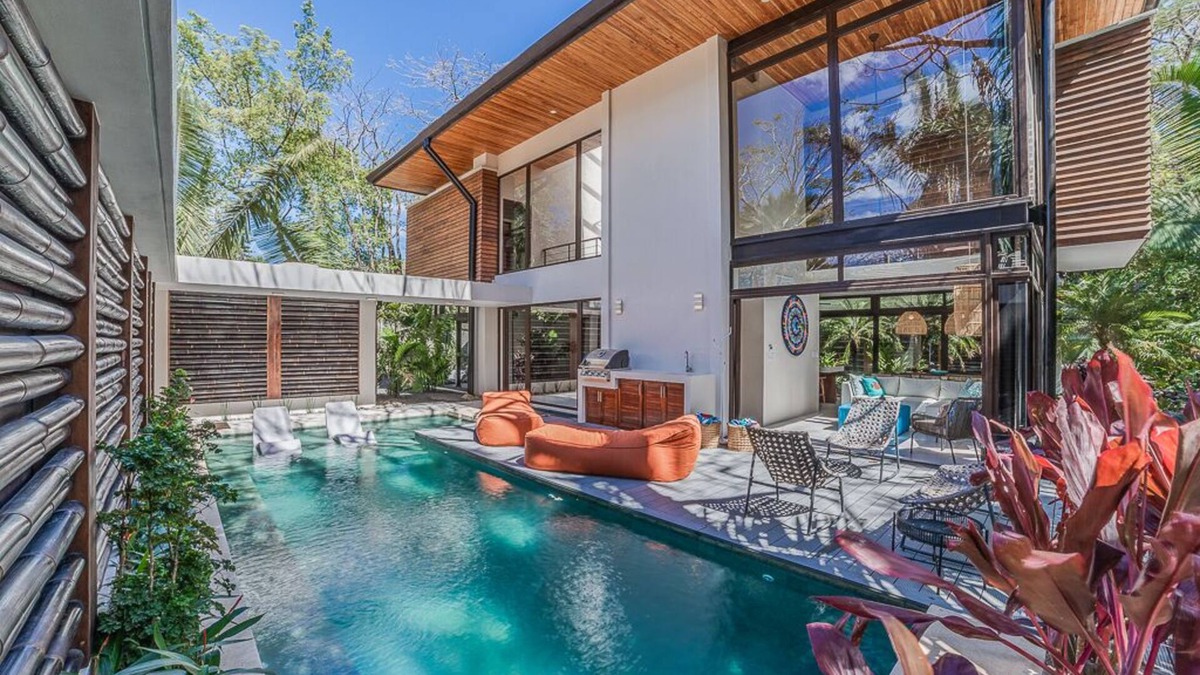 Playa Guiones Villa | Luxury Tropical Bamboo Villa w/pool surrounded by jungle & steps from the beach