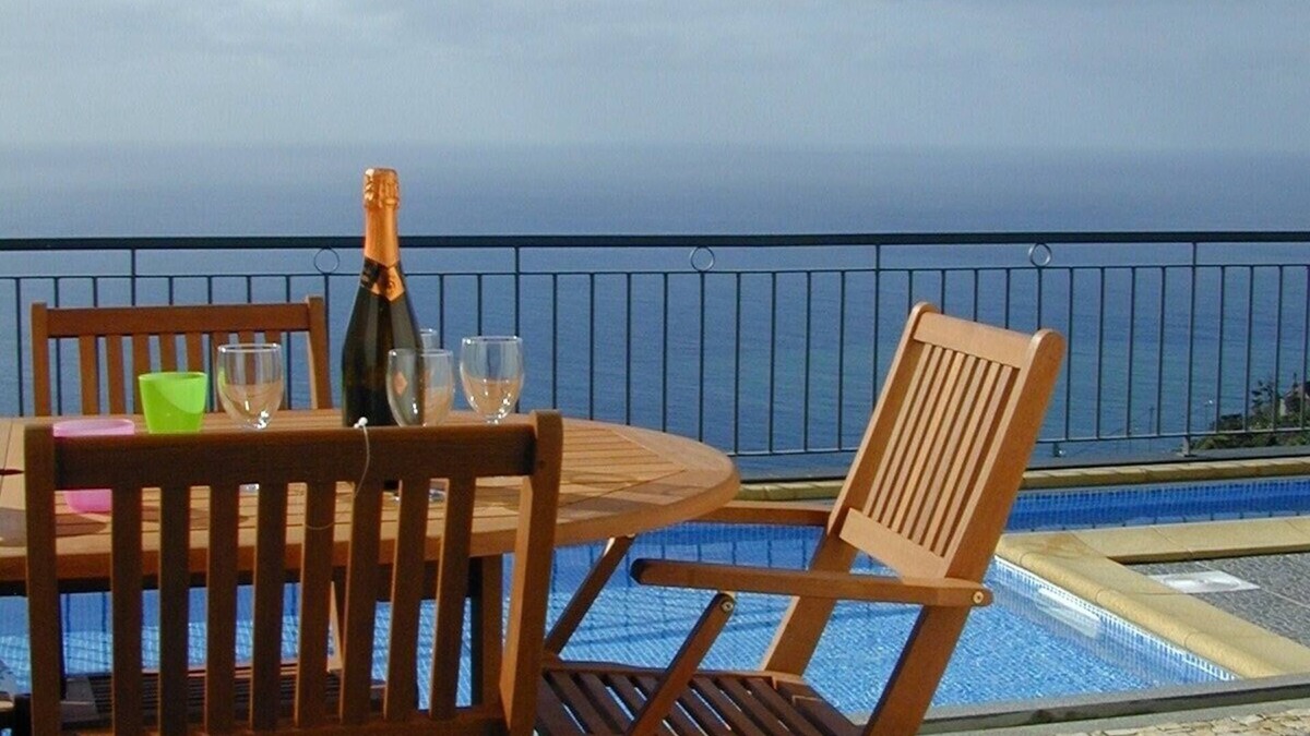 Ribeira Brava Villa | Luxury Villa With Private Heated Pool, Games Room, 160 degrees sea view, WiFi