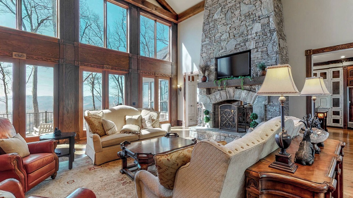 Dillard House | Luxury With Stunning Mountain Views , Indoor Pool, Theater, Custom Wine Bar