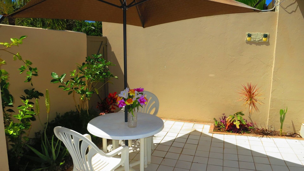 Frydendal Villa | Master Garden Bedroom adjacent to Margaritaville. 50m To The Beach