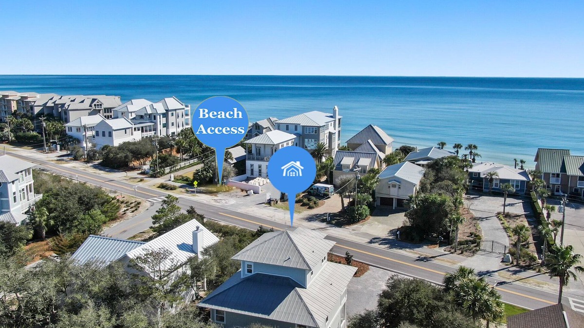 Seacrest House | Mermaids Retreat 30A 🧜🏻♀️ STEPS to Beach Access, Pvt Heated Pool, Gulf Views, Bikes
