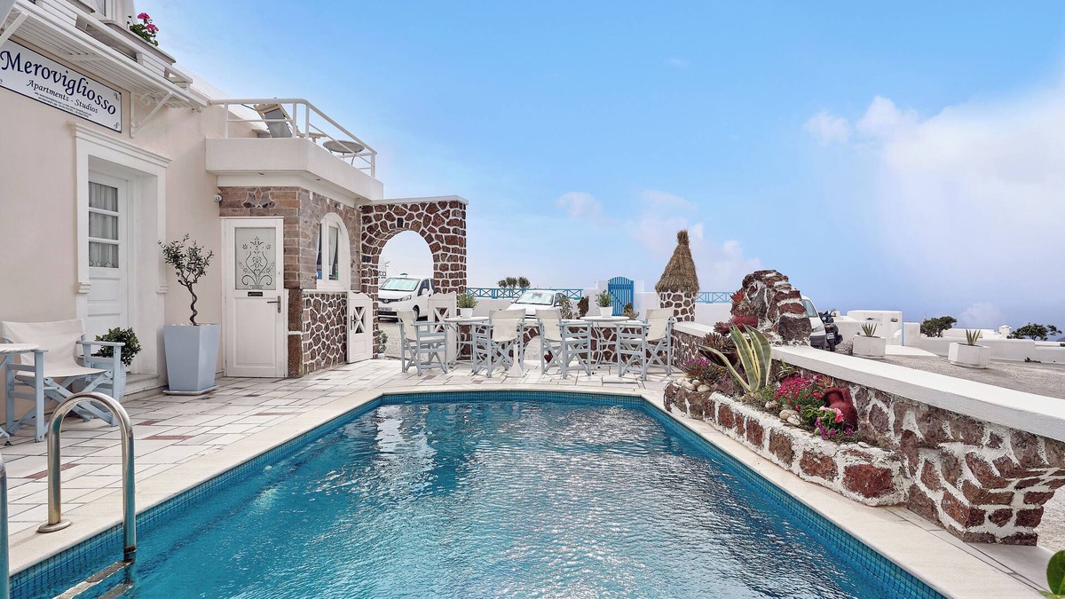 Imerovigli Hotel | Merovigliosso Luxury Apartment Spa Bath Sea and Sunset View