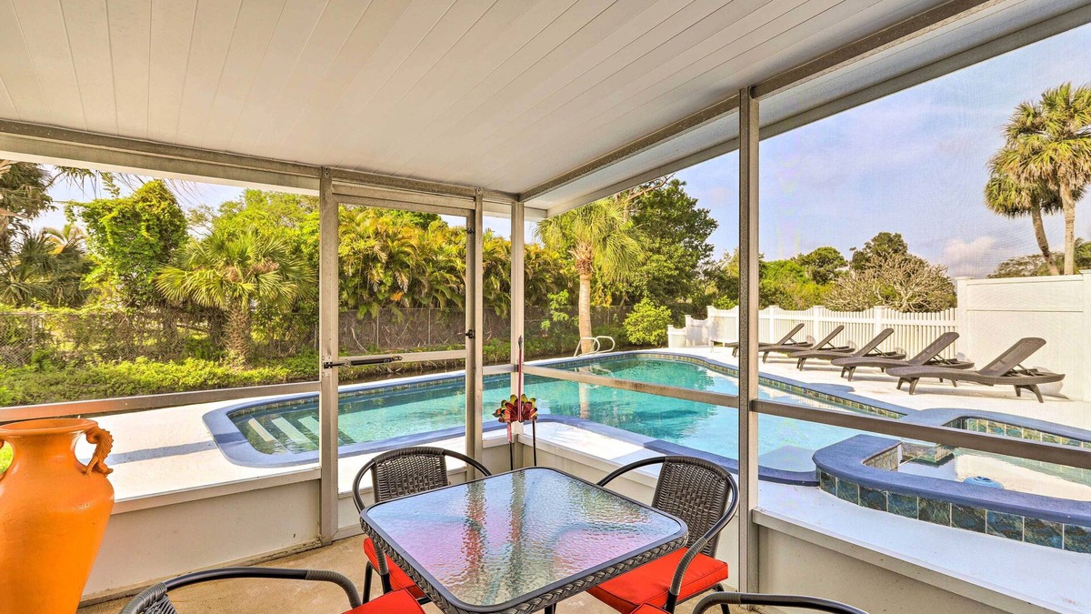 Surfside Estates Cottage | Merritt Island Home w/Private Pool & Patio!
