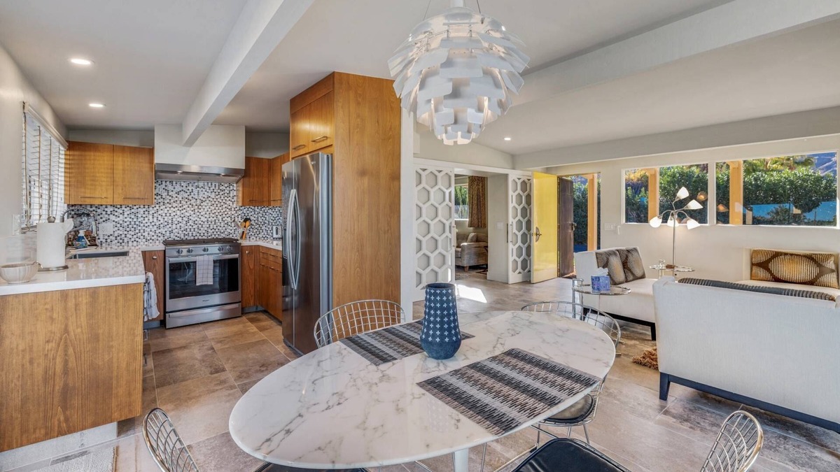 Palm Desert Condo | Mid-Century Beauty! Community Pool! Hiking! Mountain Views! Walk to El Paseo!