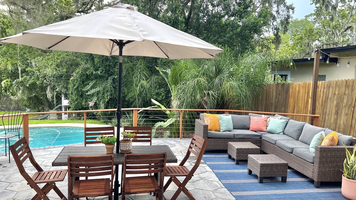 Lakewood House | Mid-Century Boho Chic home with Pool, Game Room & Outdoor Playhouse.