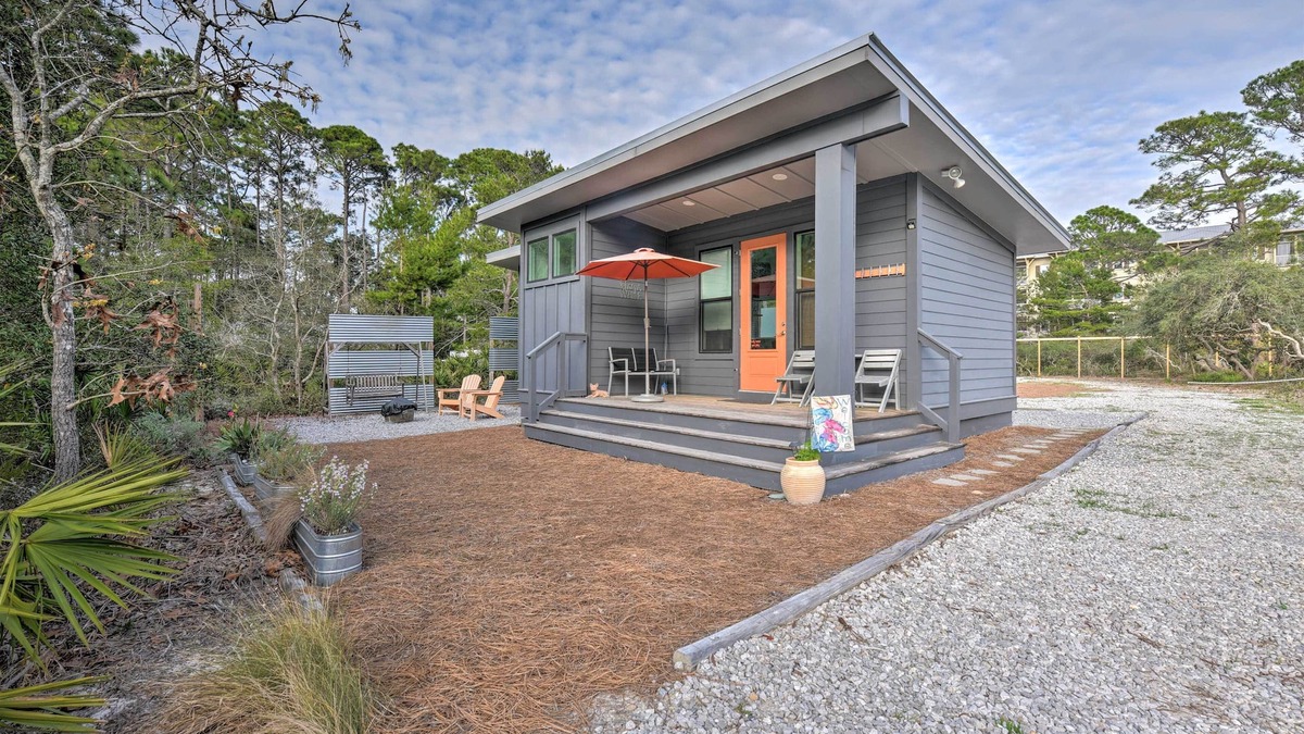Seagrove Beach Cottage | Mid-Century Modern Beach Cottage with Fire Pit!